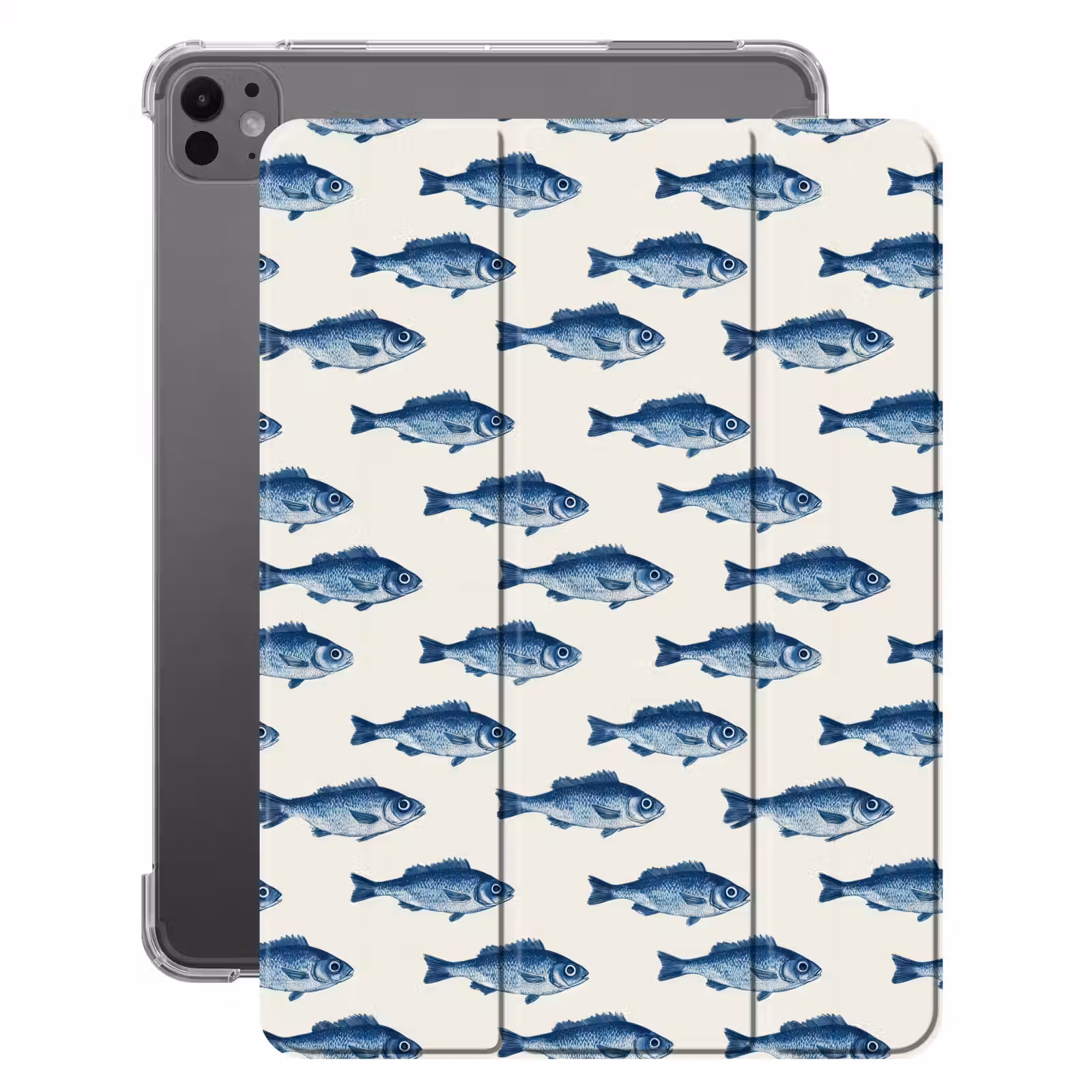 iPad-Hülle - Fisch - Muster - Blau — 1