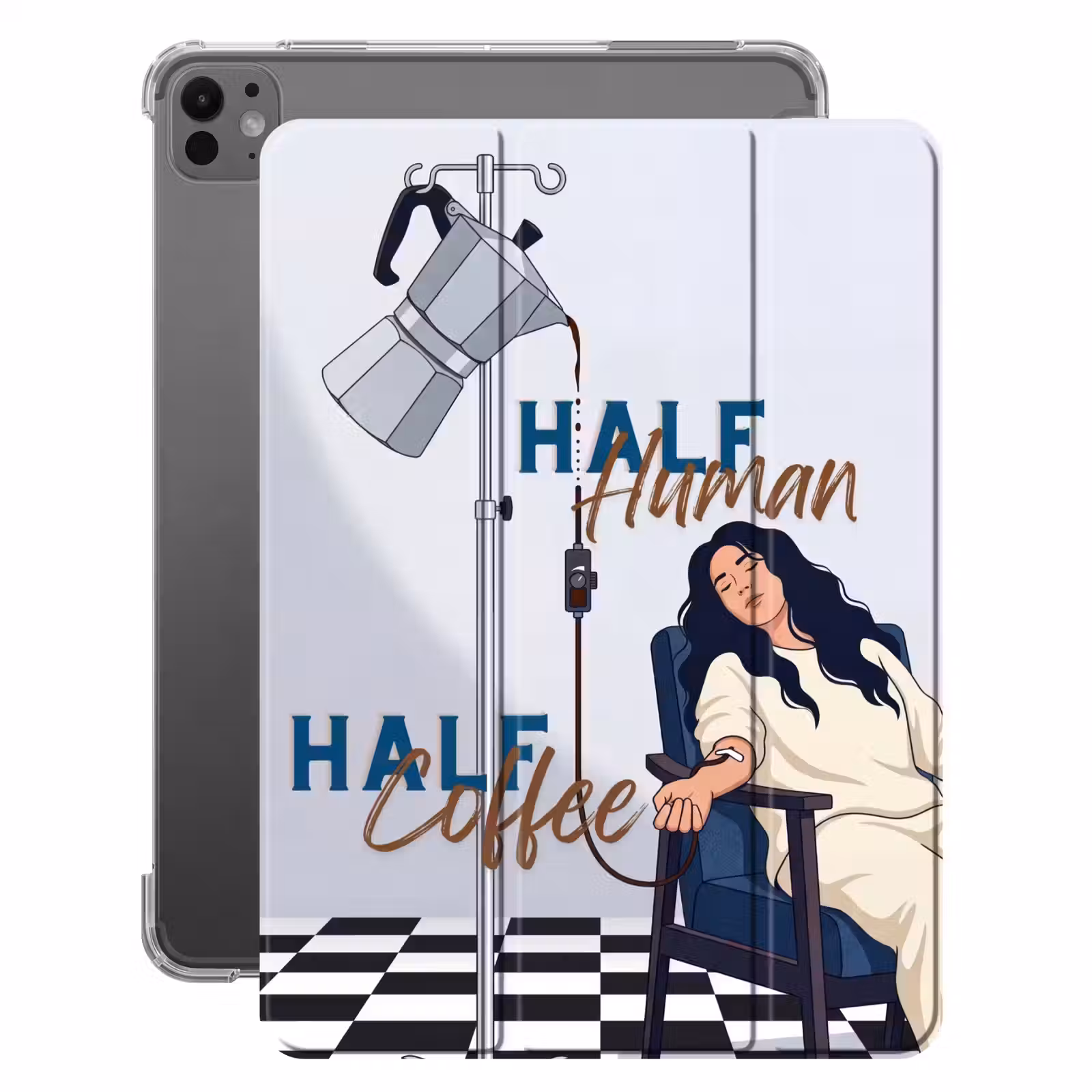 iPad-Hülle - Halb Mensch, halb Kaffee - Aufguss - Kaffee — 1