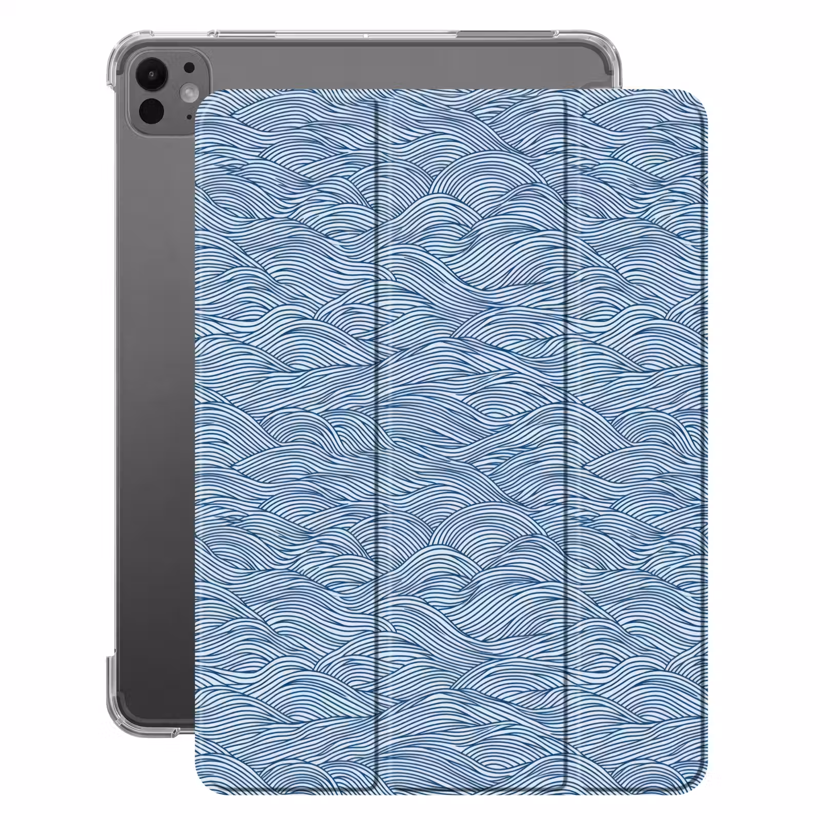 iPad-Hülle - Wellen - Rhythmisch - Blau — 1