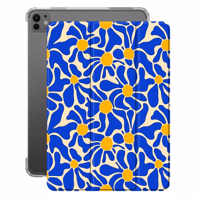 iPad-Hülle - Abstrakt - Blume - Blau — 1