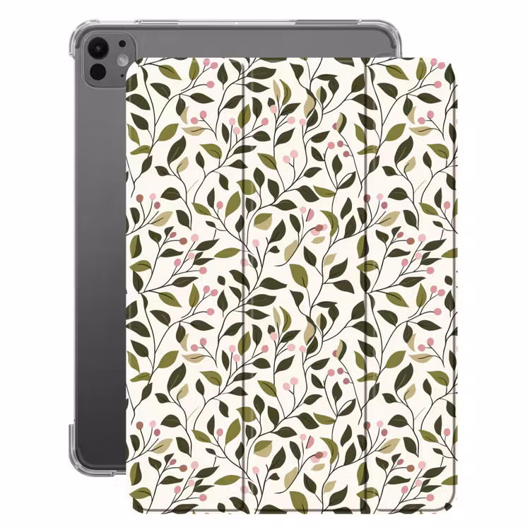iPad-Hülle - Blätter - Beeren - Rosa — 1