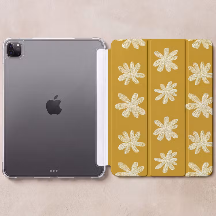 iPad-Hülle - Blume - Verspielt - Ockergelb — 6