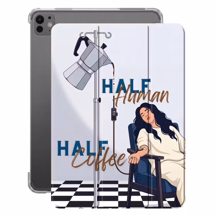 iPad-Hülle - Halb Mensch, halb Kaffee - Aufguss - Kaffee — 1