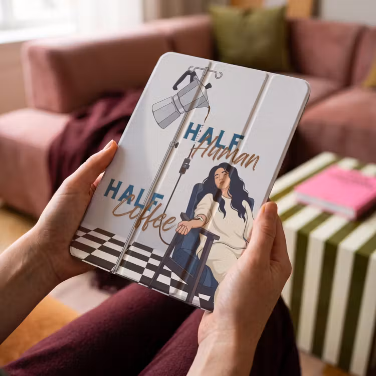 iPad-Hülle - Halb Mensch, halb Kaffee - Aufguss - Kaffee — 4