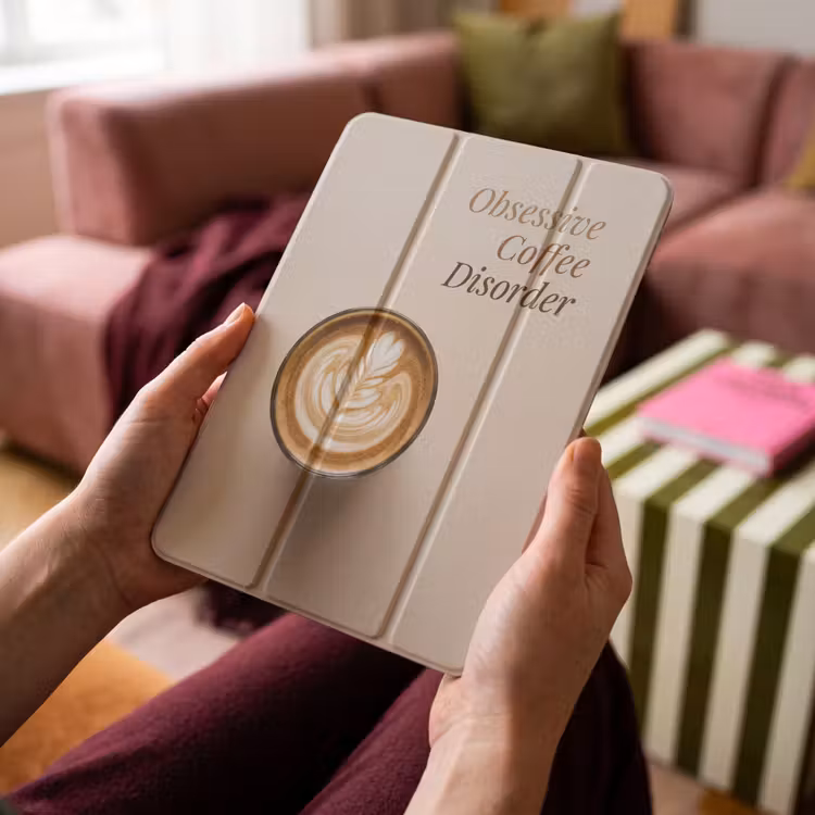 iPad-Hülle - Kaffee - Obessive Coffee Disorder - Beige — 4