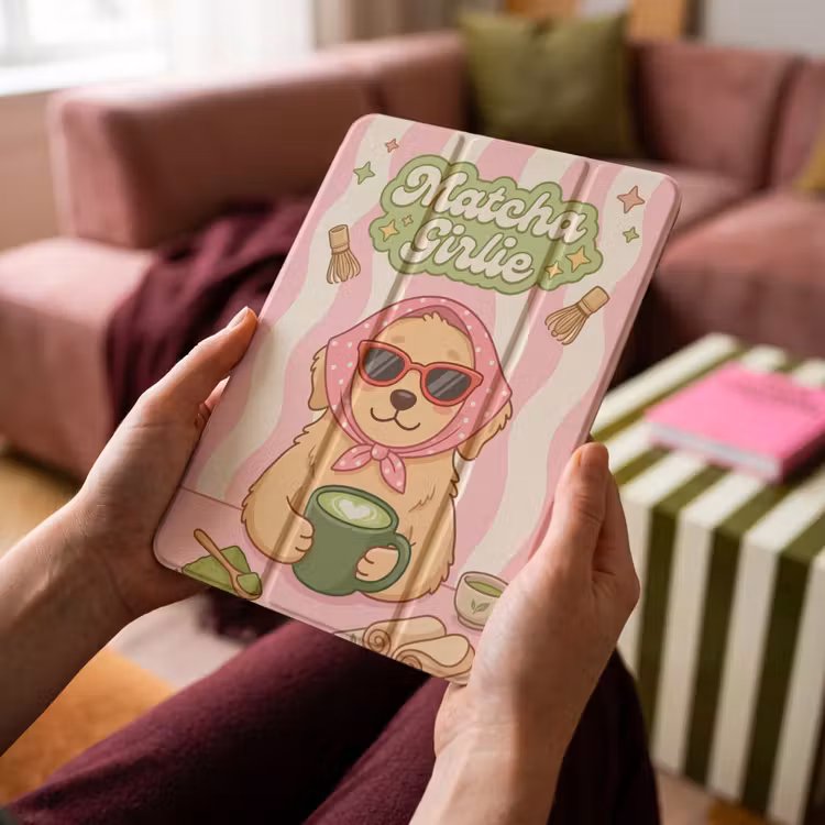 iPad-Hülle - Matcha - Hund - Rosa - Grün — 4