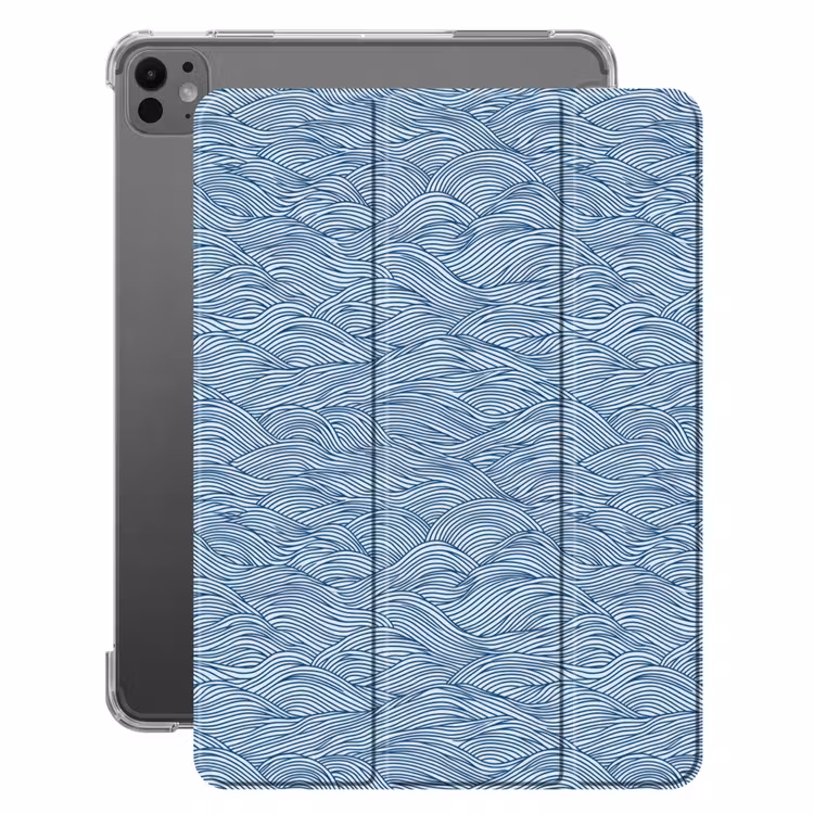 iPad-Hülle - Wellen - Rhythmisch - Blau — 1