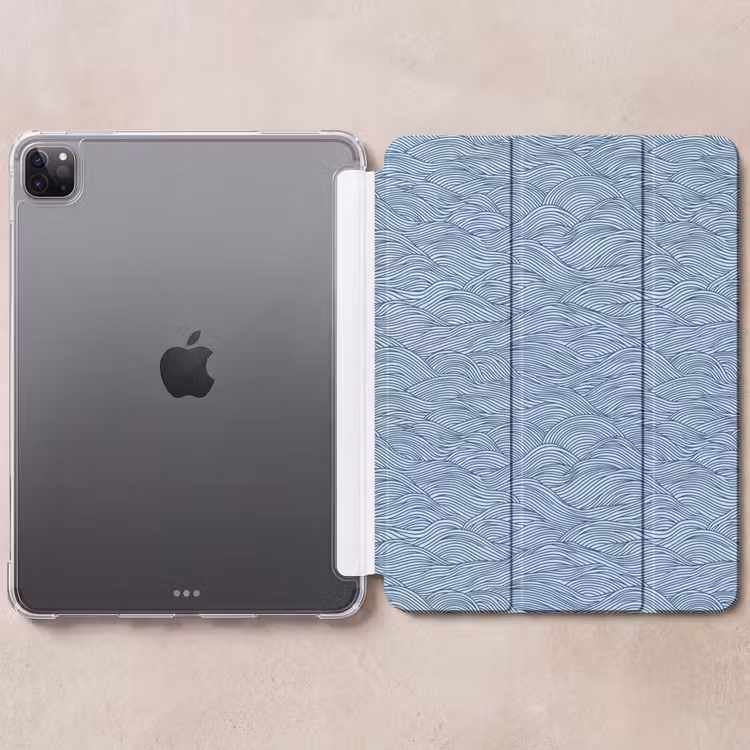 iPad-Hülle - Wellen - Rhythmisch - Blau — 6