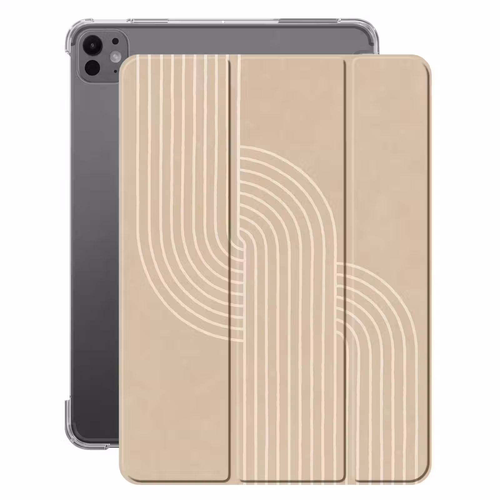 iPad-Hülle - Parallele Linien - Leichte Textur - Beige — 1
