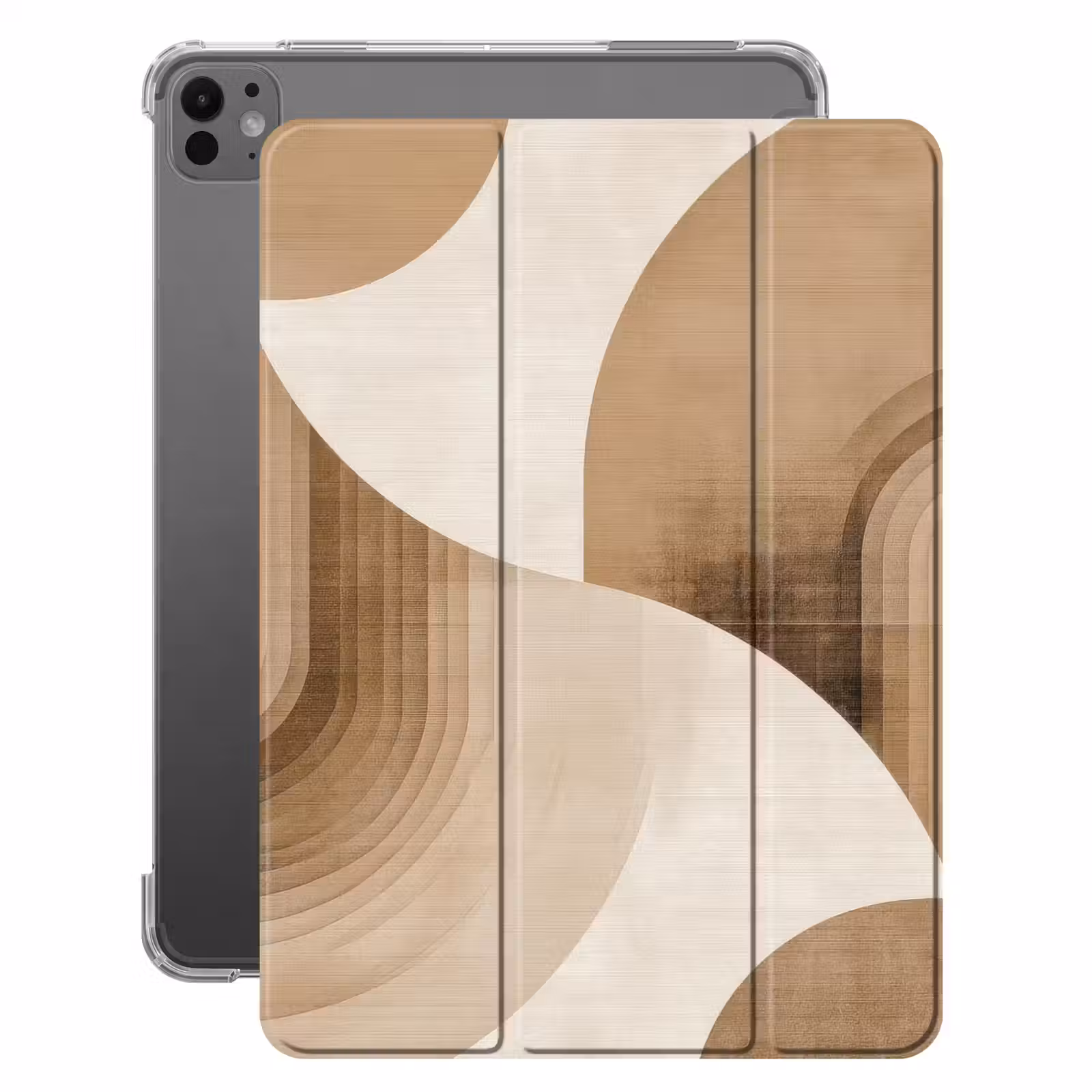 iPad-Hülle - Retro - Geometrische Schichten - Erdtöne — 1