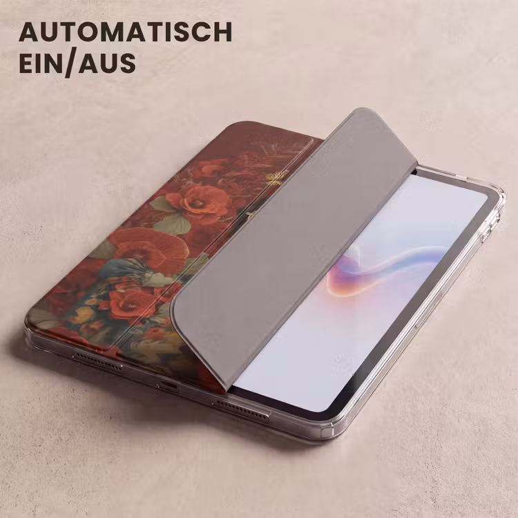 iPad-Hülle - Blumen - Tiefrot - Sonnenbrille - Frau — 5