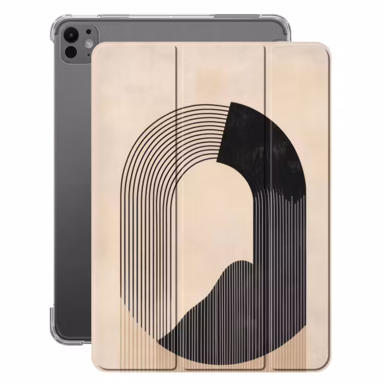 iPad-Hülle - Grafisches geschwungenes Muster - Beige — 1