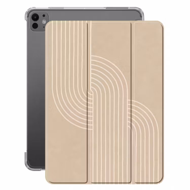iPad-Hülle - Parallele Linien - Leichte Textur - Beige — 1