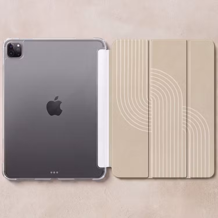iPad-Hülle - Parallele Linien - Leichte Textur - Beige — 6