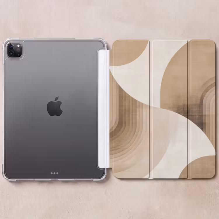 iPad-Hülle - Retro - Geometrische Schichten - Erdtöne — 6