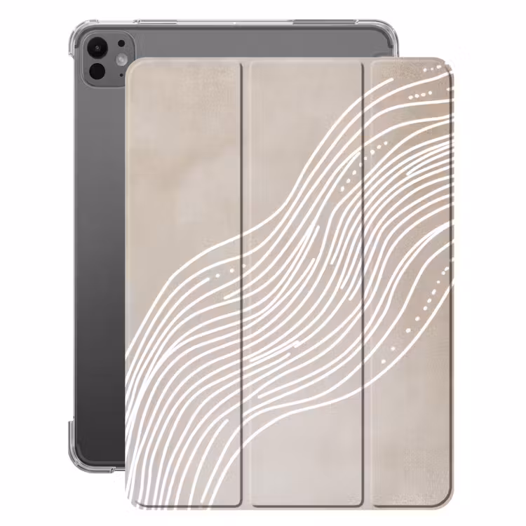 iPad-Hülle - Wellenlinien - Fließend - Sandfarben — 1