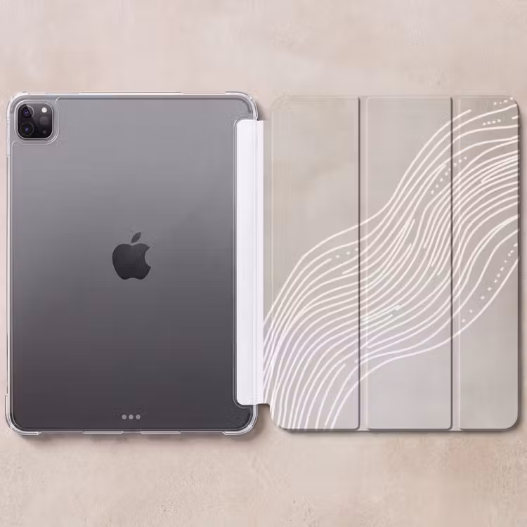 iPad-Hülle - Wellenlinien - Fließend - Sandfarben — 6