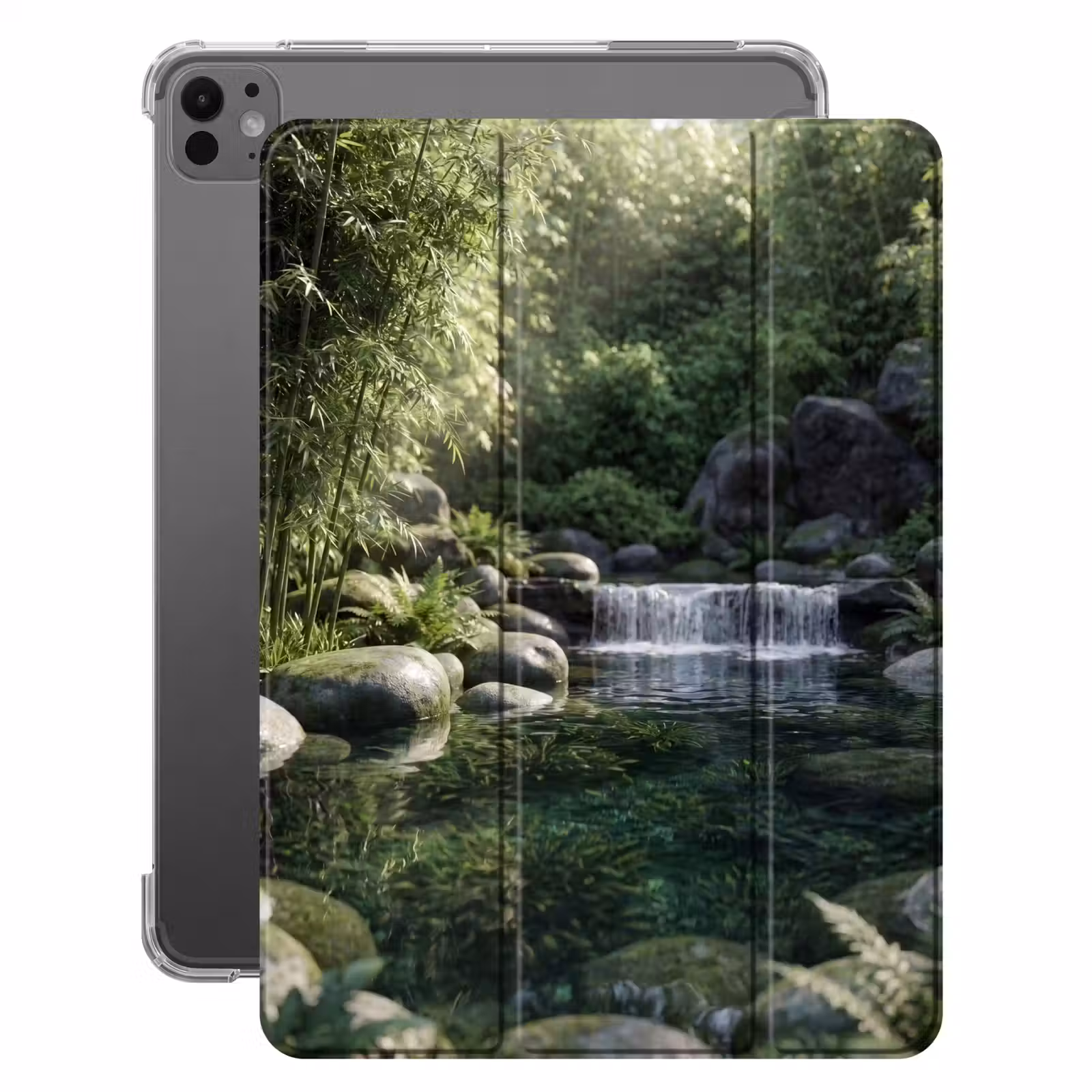 iPad-Hülle - Bach - Wasserfall - Natur - Grün — 1