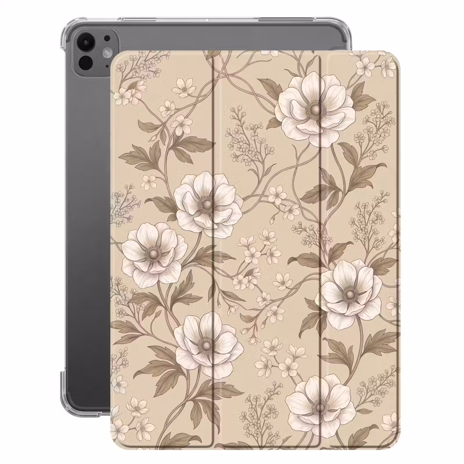 iPad-Hülle - Blumen - Muster - Beige — 1