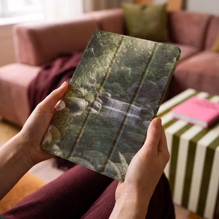 iPad-Hülle - Bach - Wasserfall - Natur - Grün — 4