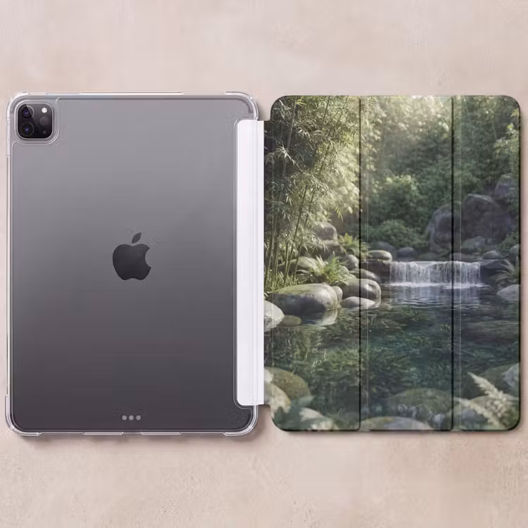 iPad-Hülle - Bach - Wasserfall - Natur - Grün — 6