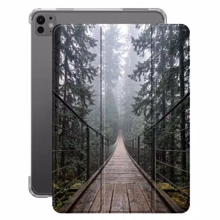 iPad-Hülle - Brücke - Wald - Nebel - Natur — 1