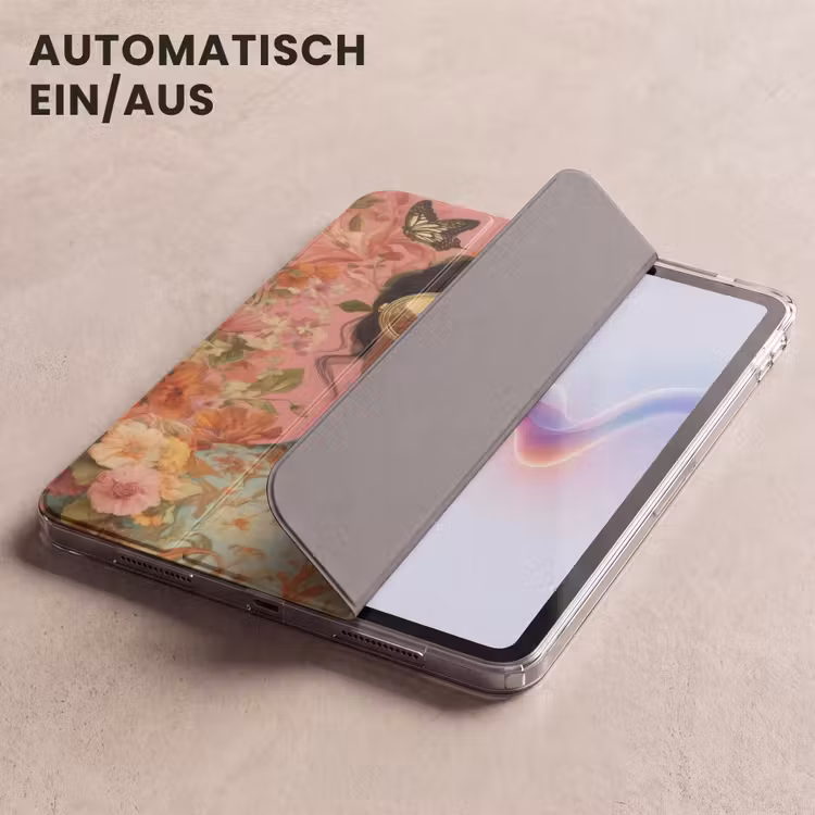 iPad-Hülle - Frau - Brille - Rosa - Blumen — 5