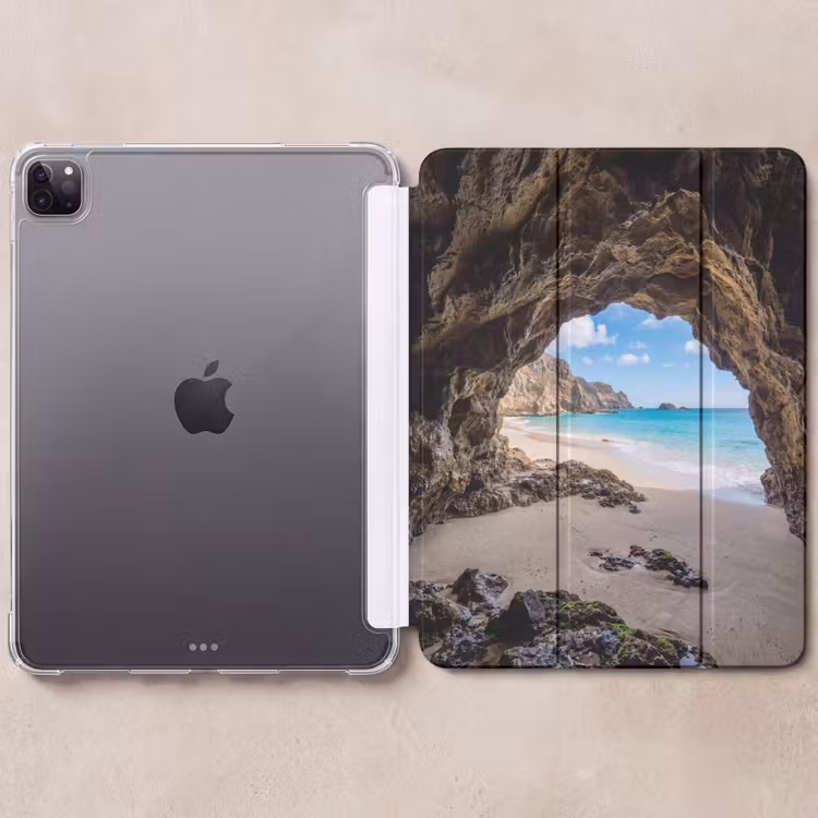 iPad-Hülle - Höhle - Strand - Meer - Blau — 6