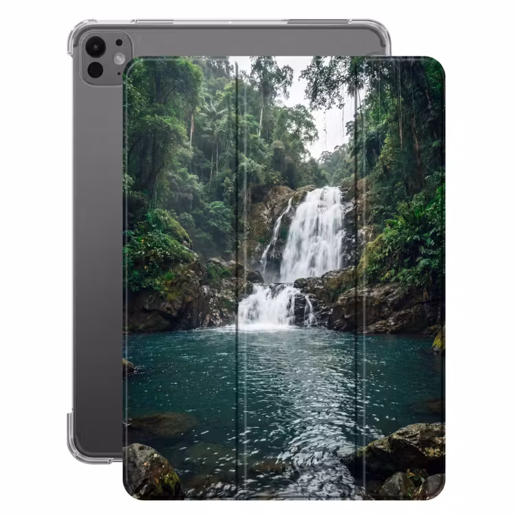 iPad-Hülle - Wasserfall - Wald - Natur - Greenkhgyguyg — 1