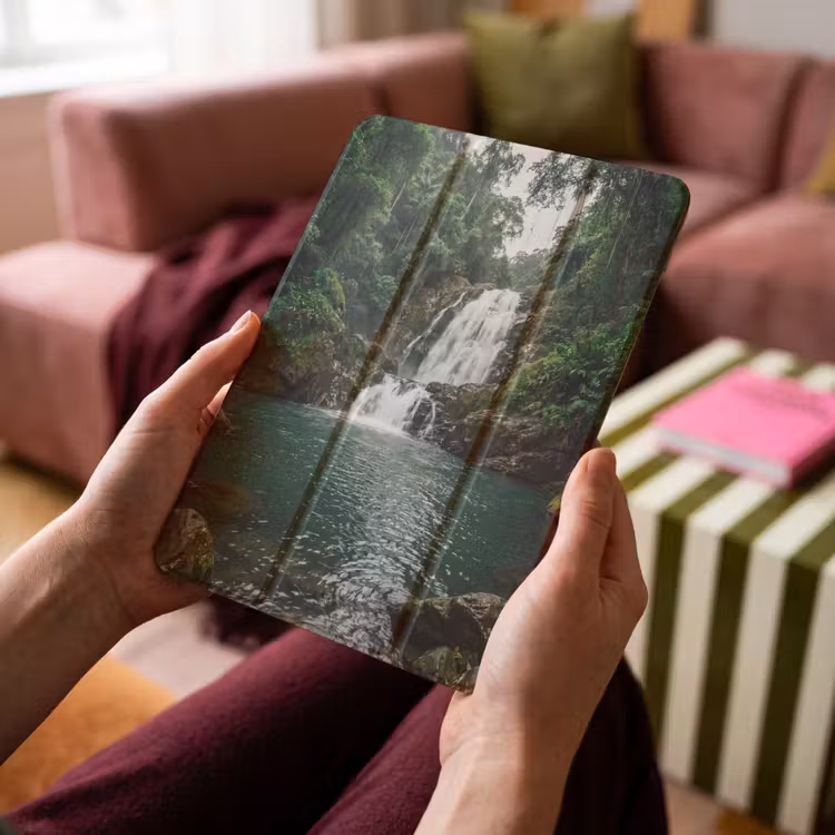iPad-Hülle - Wasserfall - Wald - Natur - Greenkhgyguyg — 4