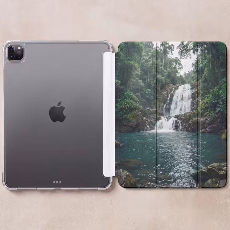 iPad-Hülle - Wasserfall - Wald - Natur - Greenkhgyguyg — 6