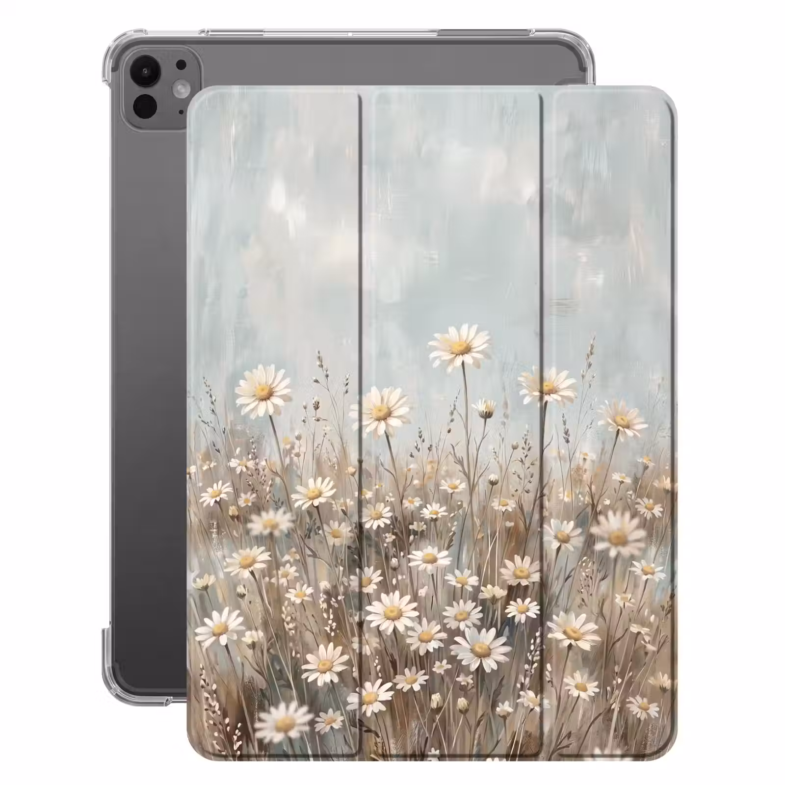 iPad-Hülle - Gänseblümchen - Illustration - Weiß — 1