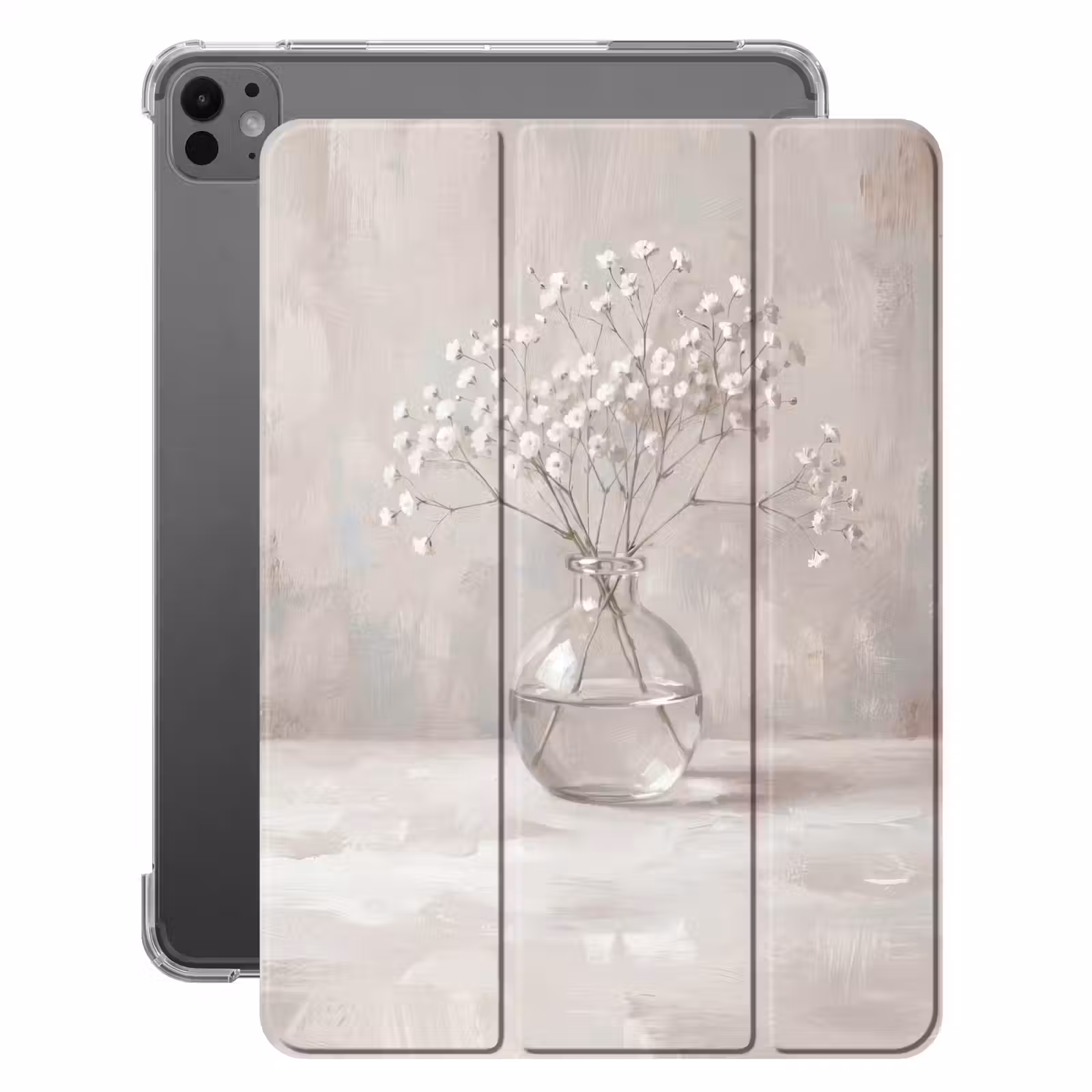 iPad-Hülle - Gipskraut - Vase - Weiß — 1