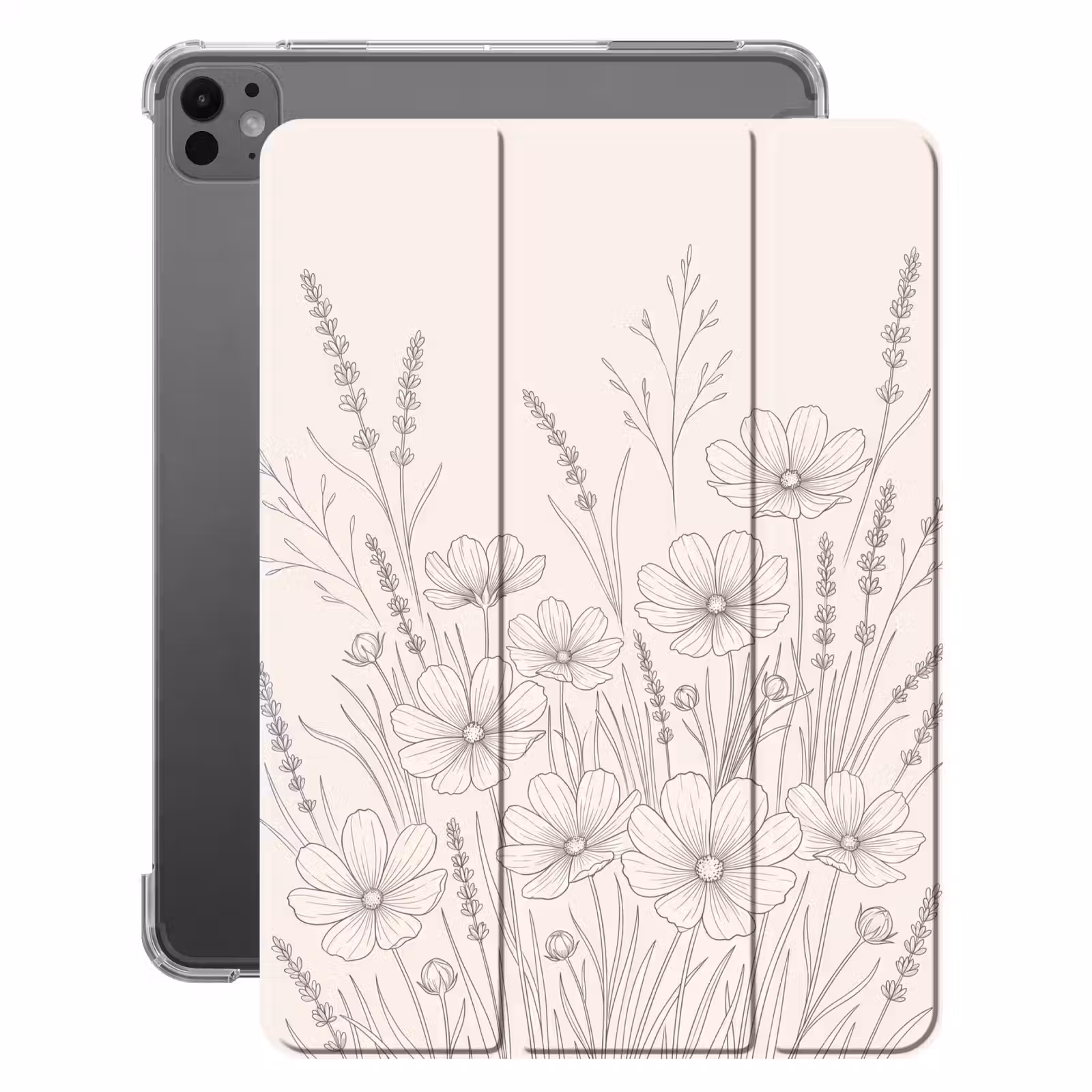 iPad-Hülle - Minimalistisch - Modern - Floral - Beige — 1