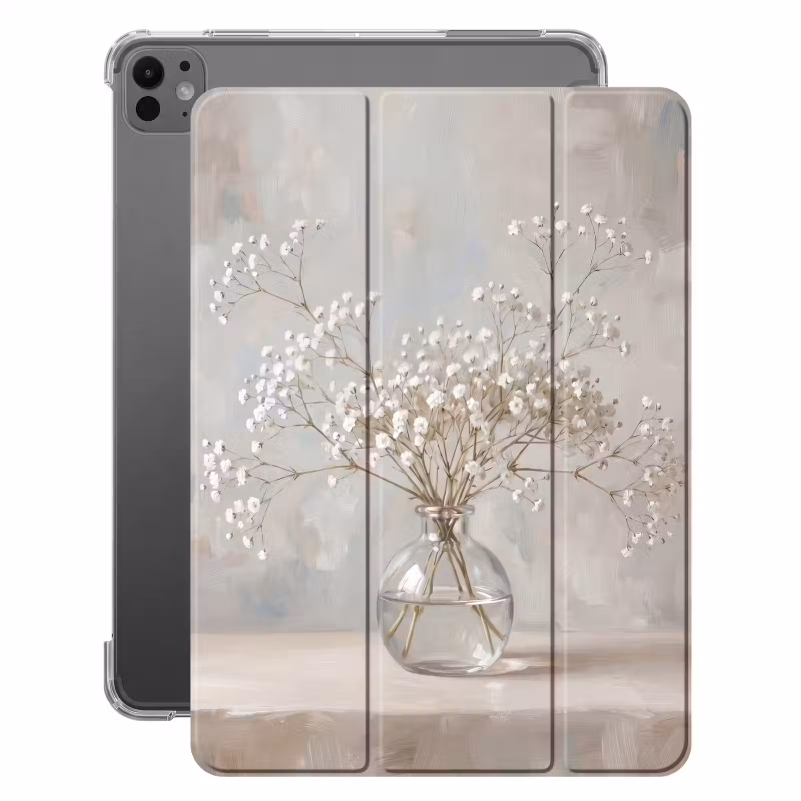iPad-Hülle - Vase - Gipskraut - Weiß — 1
