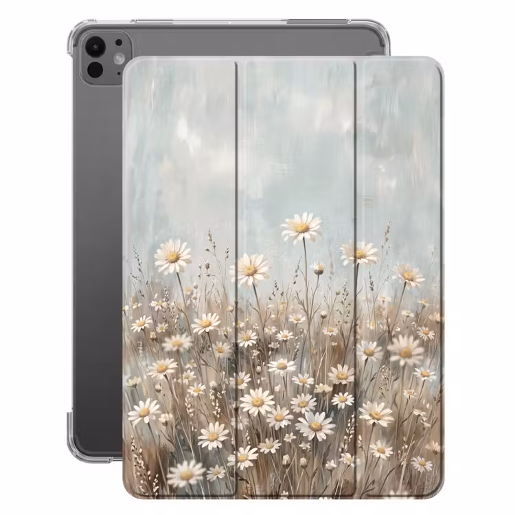 iPad-Hülle - Gänseblümchen - Illustration - Weiß — 1