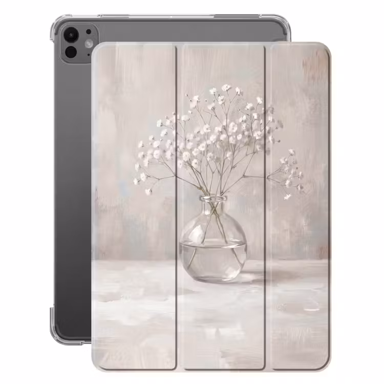 iPad-Hülle - Gipskraut - Vase - Weiß — 1