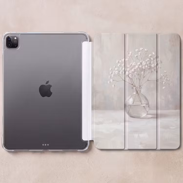 iPad-Hülle - Gipskraut - Vase - Weiß — 6