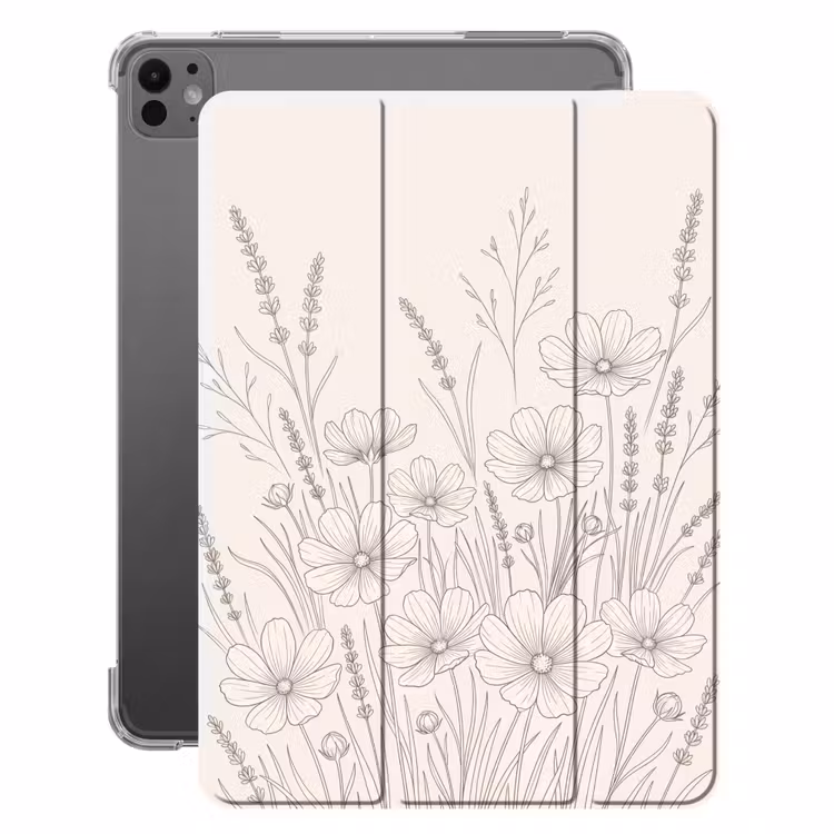 iPad-Hülle - Minimalistisch - Modern - Floral - Beige — 1
