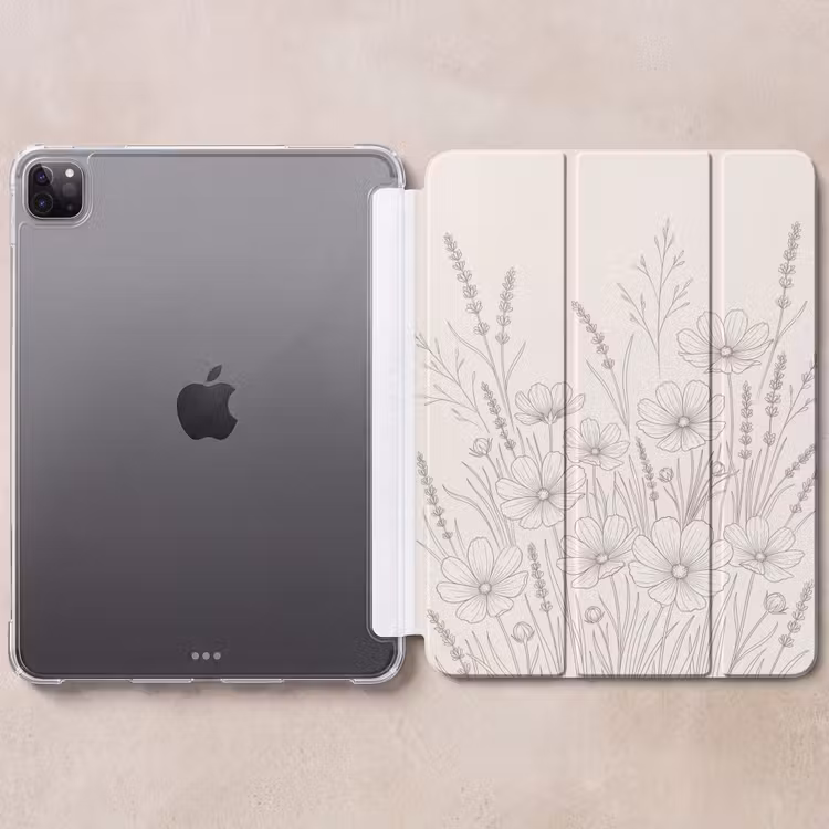 iPad-Hülle - Minimalistisch - Modern - Floral - Beige — 6