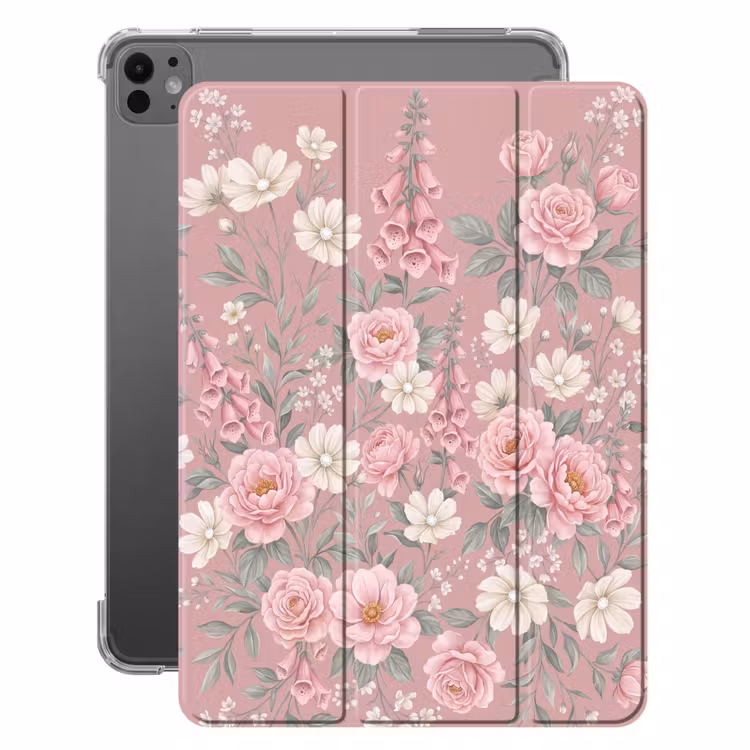 iPad-Hülle - Pfingstrosen - Fingerhut - Rosa — 1