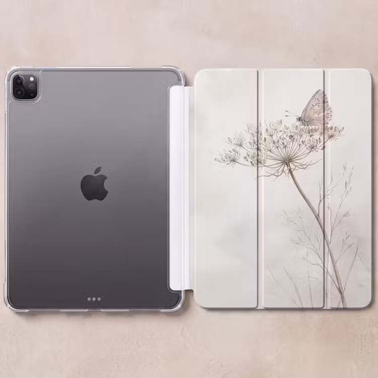 iPad-Hülle - Schmetterling - Blume - Natur - Beige — 6