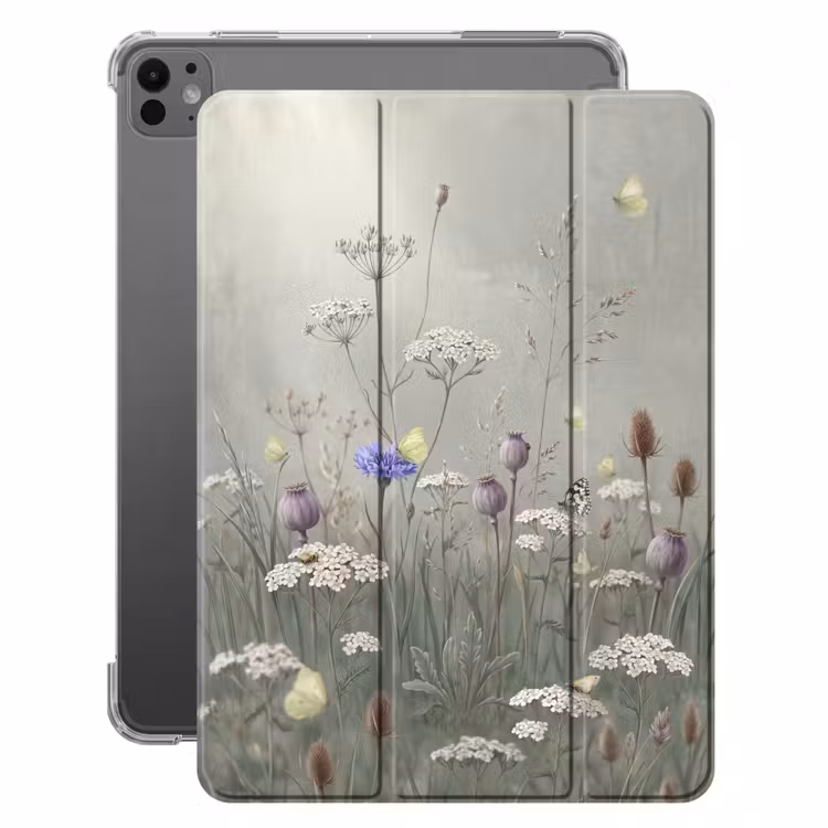 iPad-Hülle - Schmetterlinge - Wildblumen - Illustration - Farbenfroh — 1