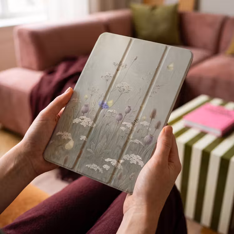 iPad-Hülle - Schmetterlinge - Wildblumen - Illustration - Farbenfroh — 4