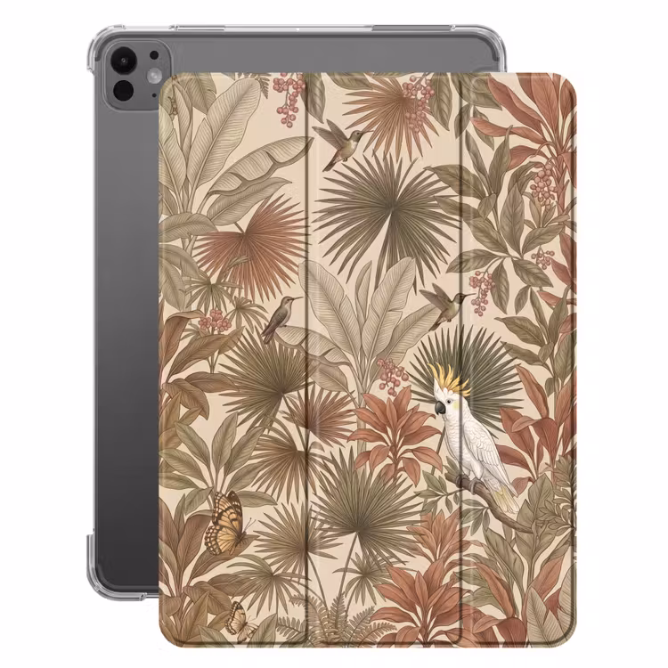 iPad-Hülle - Tropisch - Vögel - Beige — 1