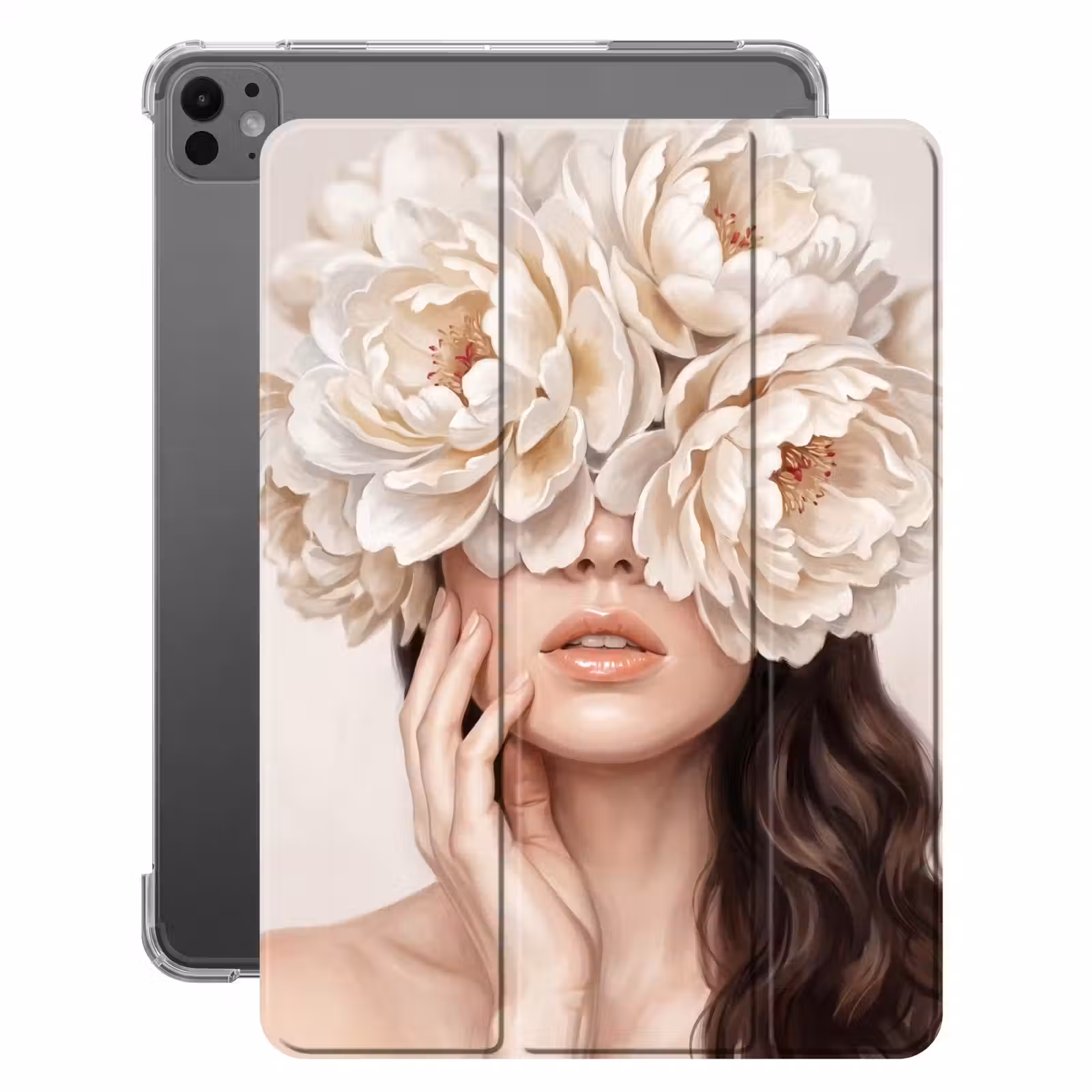 iPad-Hülle - Gesicht - Pfingstrose - Creme — 1