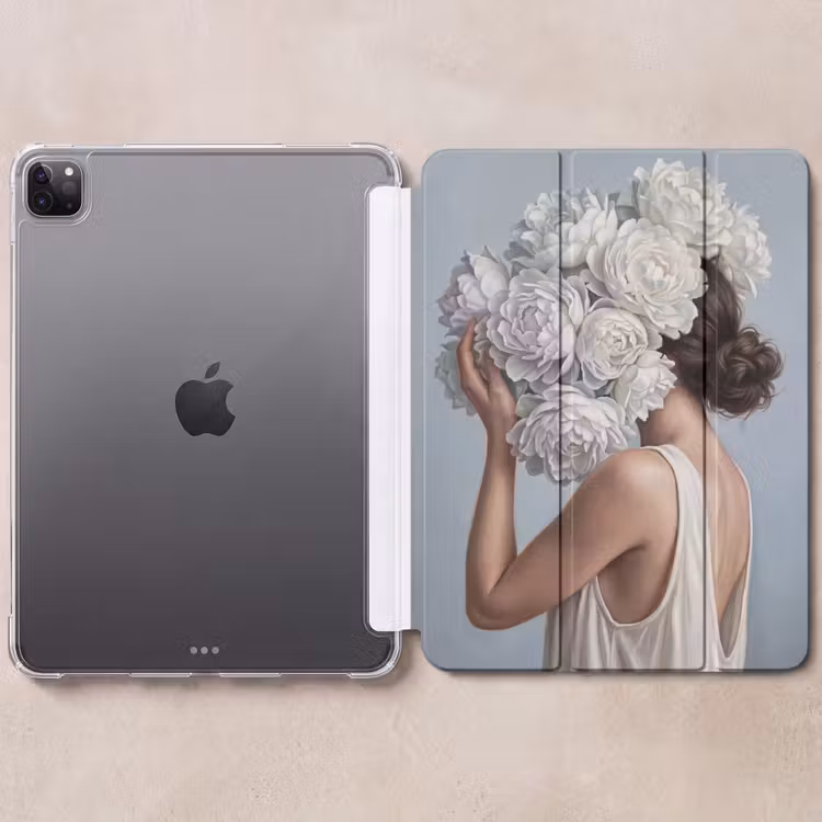 iPad-Hülle - Blumen - Frau - Weiß — 6