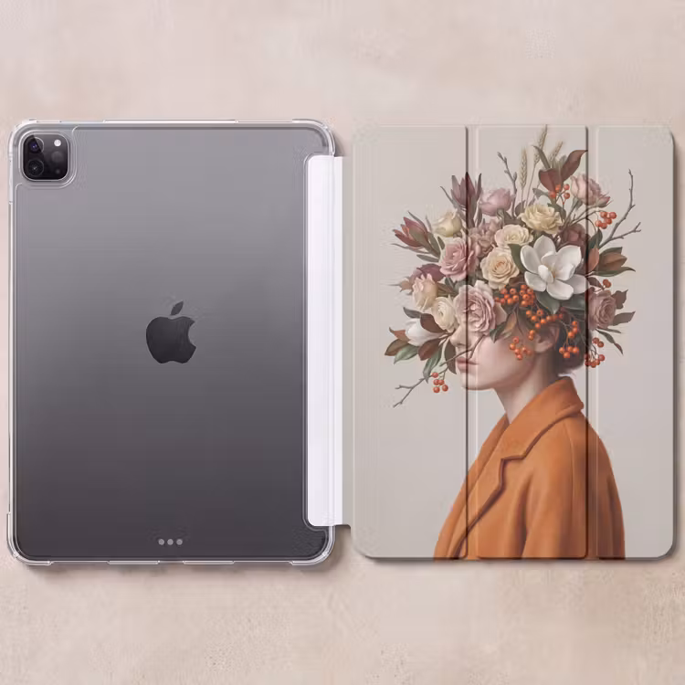iPad-Hülle - Gesicht - Blumenstrauß - Bunt — 6