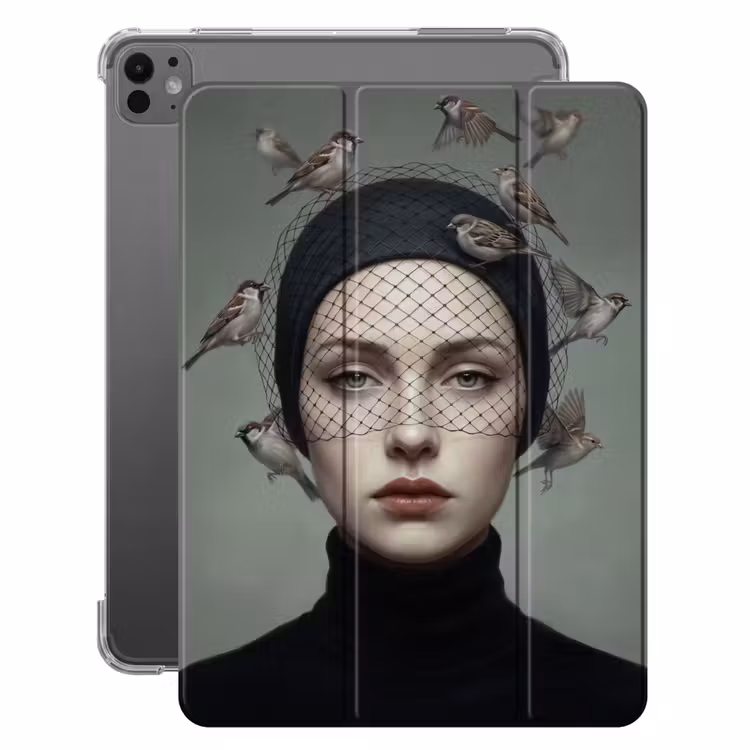 iPad-Hülle - Porträt - Vögel - Schwarz — 1