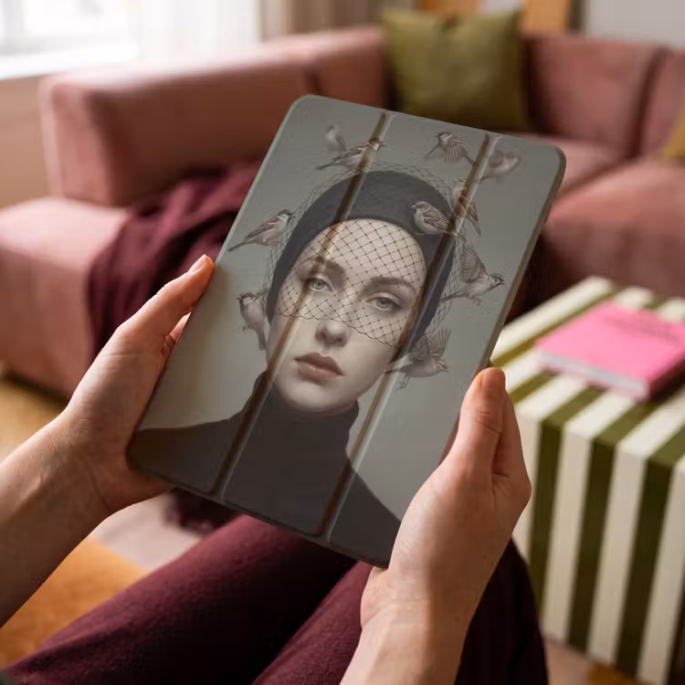 iPad-Hülle - Porträt - Vögel - Schwarz — 4